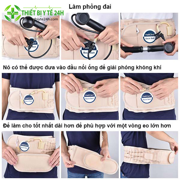 Đai Hơi Kéo Giãn Cột Sống, Đai Lưng Thoát Vị Đĩa Đệm Haili care, Đai Nẹp Lưng, Đai Hơi Cột Sống