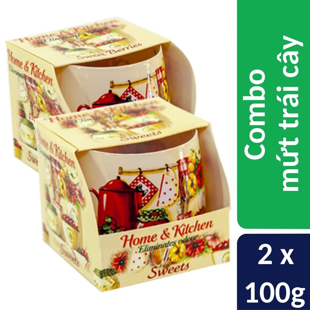 Combo 2 ly nến thơm tinh dầu Bartek Home &amp; Kitchen 100g - mứt trái cây, nến trang trí, thơm phòng, thư giãn, khử mùi