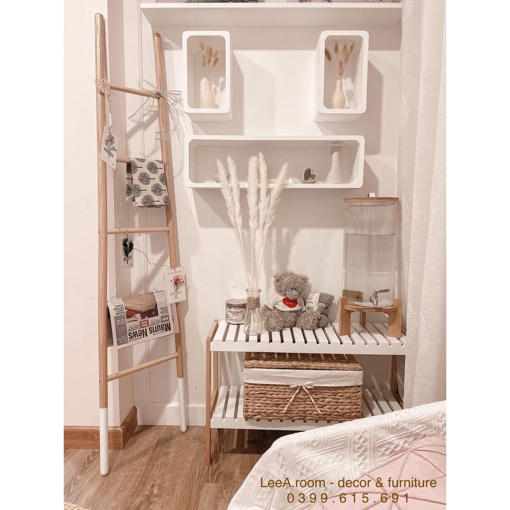 Kệ Gỗ Decor Mix Sơn Trắng - Trang Trí Hàn Quốc