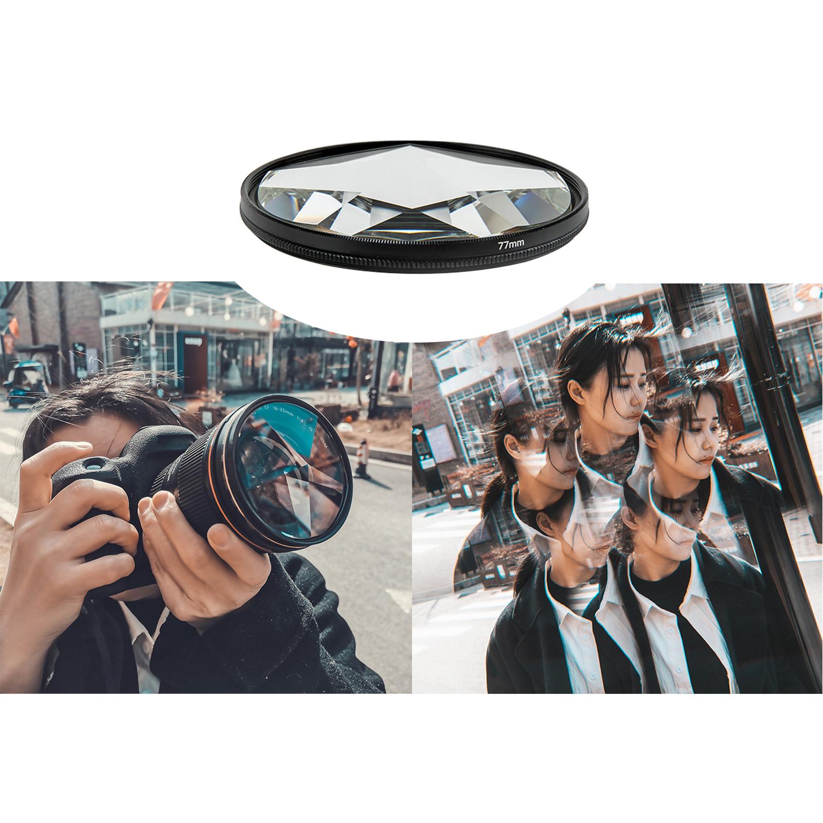 77mm Handheld Round Pentacle Kaleidoscope Glass Prism Camera Glass Filter