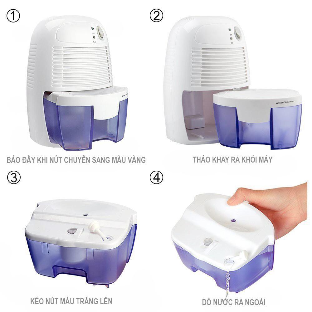 Máy Lọc Không Khí, Máy Hút Ẩm Mini Dehumidifier Trang Bị Màng Lọc Loại Bỏ Các Chất Ô Nhiễm, Khói, Bụi Trong Không Khí