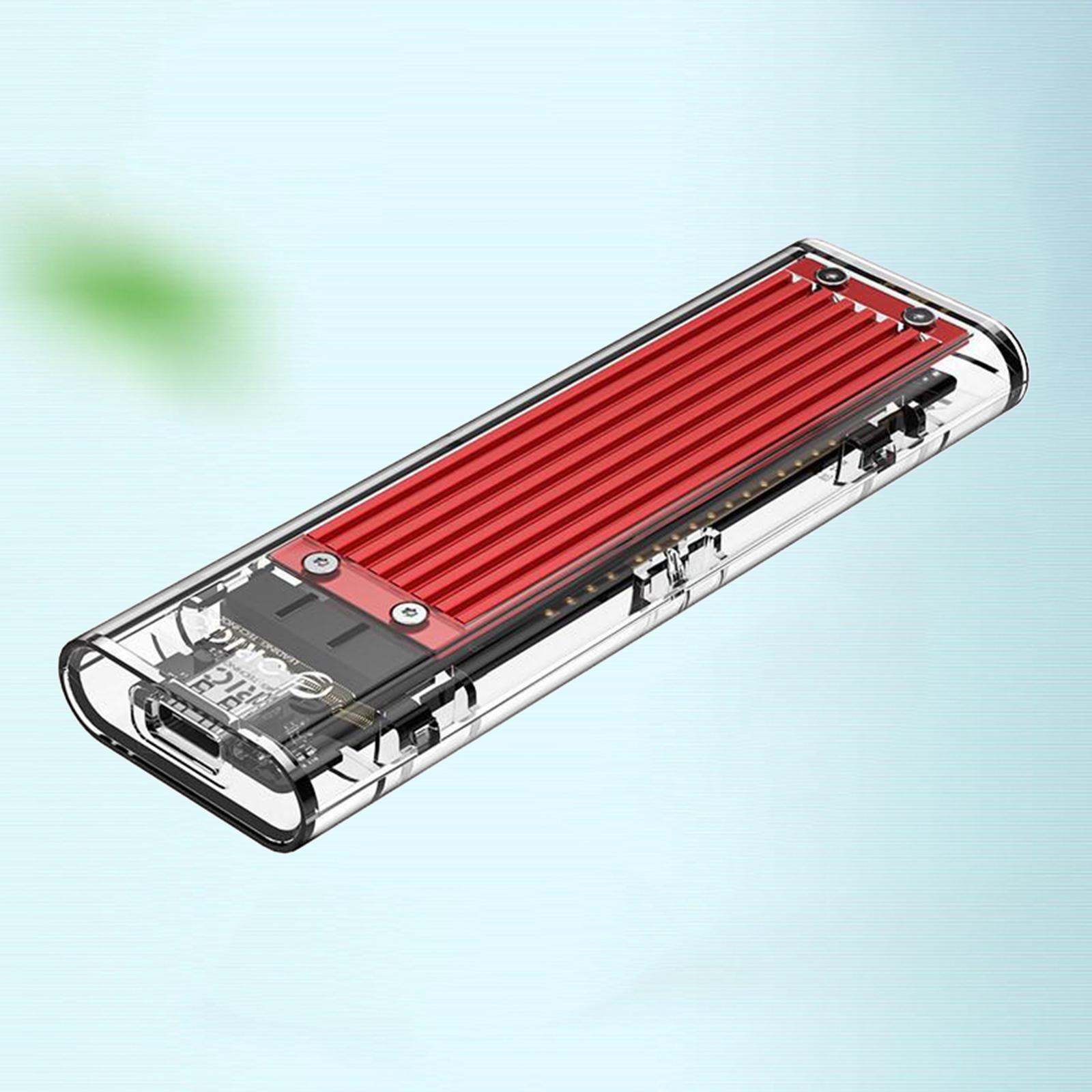 M.2 to USB Type-C SSD Enclosure Case Adapter 10Gbps UASP Red