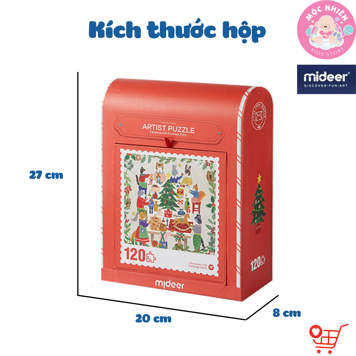 Đồ Chơi Xếp Hình Puzzle Chủ Đề Noel 2024 - Mideer Christmas Gift Box Puzzle - Đồ Chơi Giáng Sinh Cho Bé