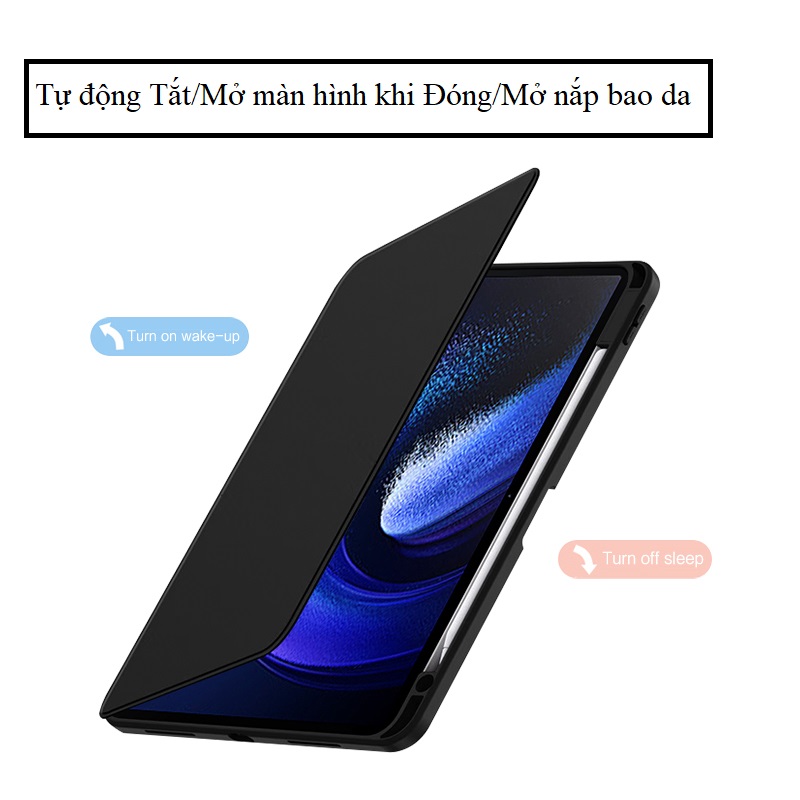 Bao Da Xoay 360° Dành Cho Xiaomi Mi Pad 6 và Mi Pad 6 Pro Da TPU cao cấp, Xoay tròn dựng ngang và dọc, Bên trong có khay đựng bút tiện lợi