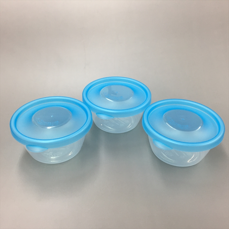 Bộ 2 set 3 hộp đựng thực phẩm nắp tròn nắp xanh K293-3 250ml Nội địa Nhật Bản