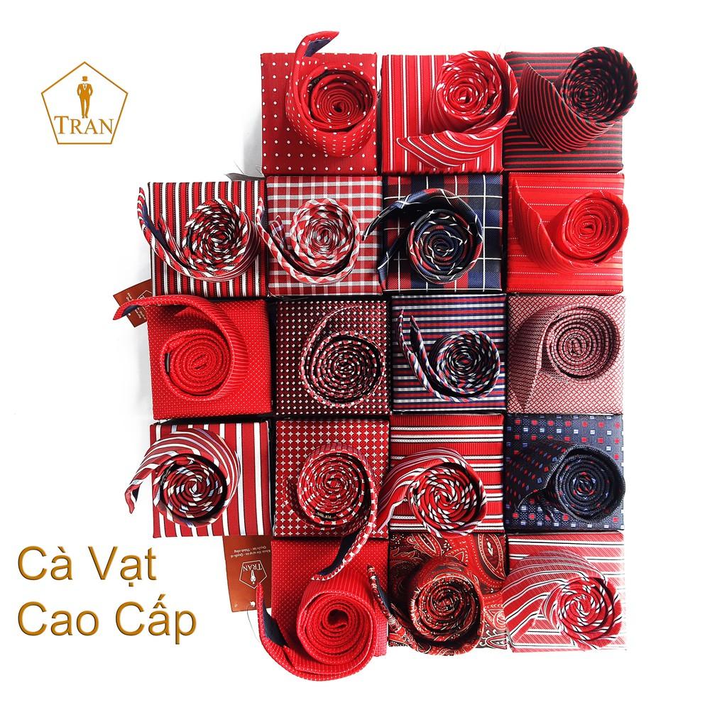 Cà Vạt, Caravat, Cravat Đỏ Sọc Trắng, Chấm Bi, Họa Tiết Làm Quà Tặng.