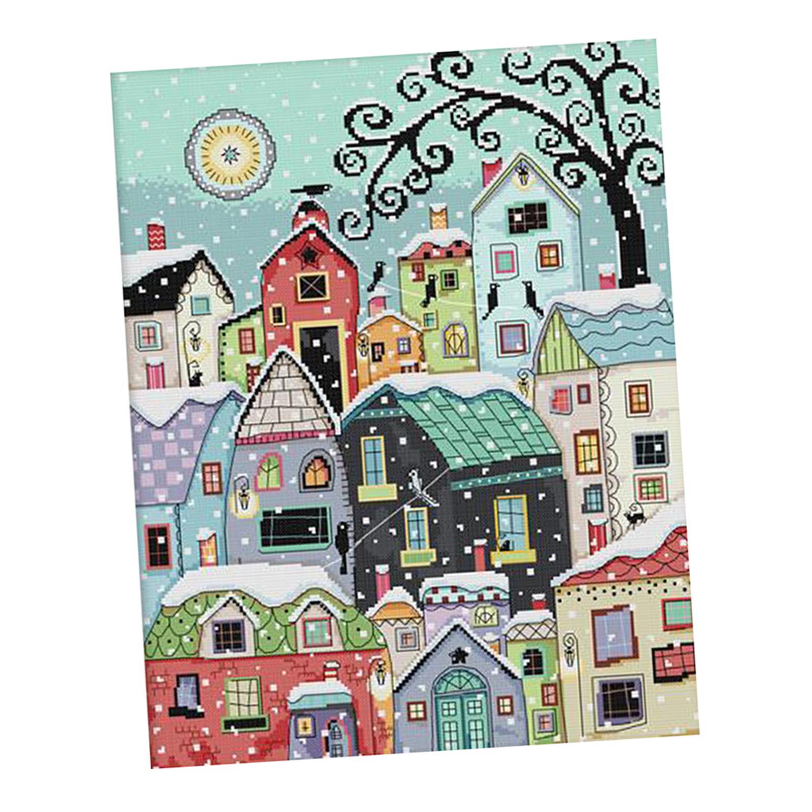 Cross Stitch Kits Embroidery Kit Needlework - Snow Street Scenery