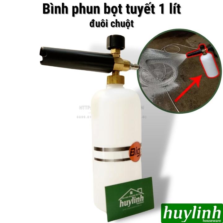Bình phun bọt tuyết 1 lít cao cấp - đầu 1/4 - khớp ren 14 - Đầu đen