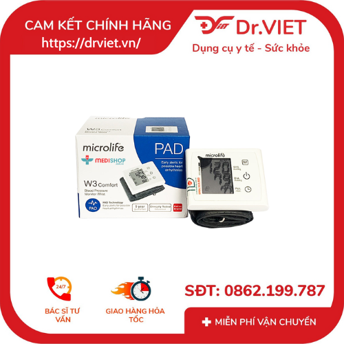 Máy đo huyết áp cổ tay Microlife BP W3 Comfort