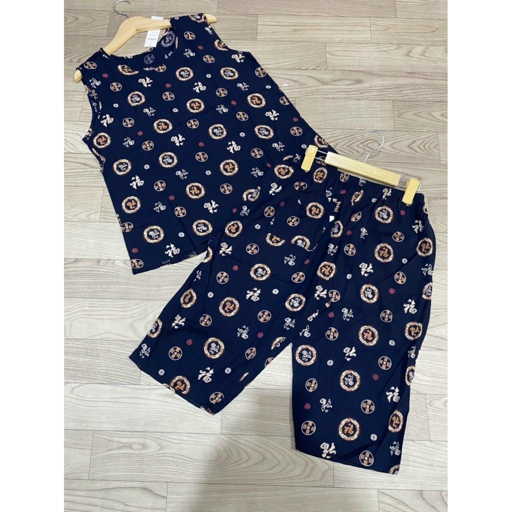 Đồ bộ lanh lửng, bộ tole trung niên quần ống đứng, vải dầy mền mịn, mặc mát thấm hút mồ hôi size 48-70kg