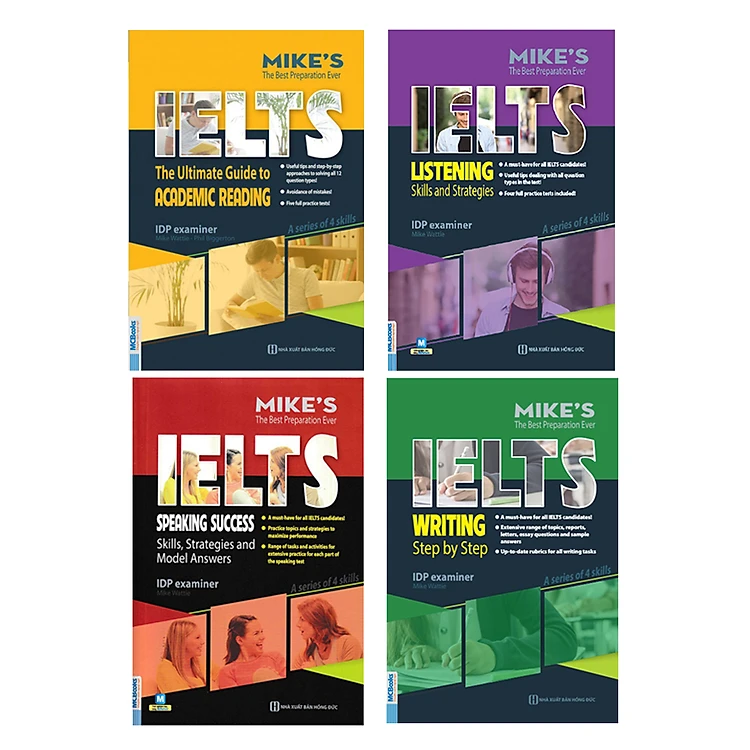 Combo Sách Academic Ielts Mike  - Tặng kèm bộ Bookmark.