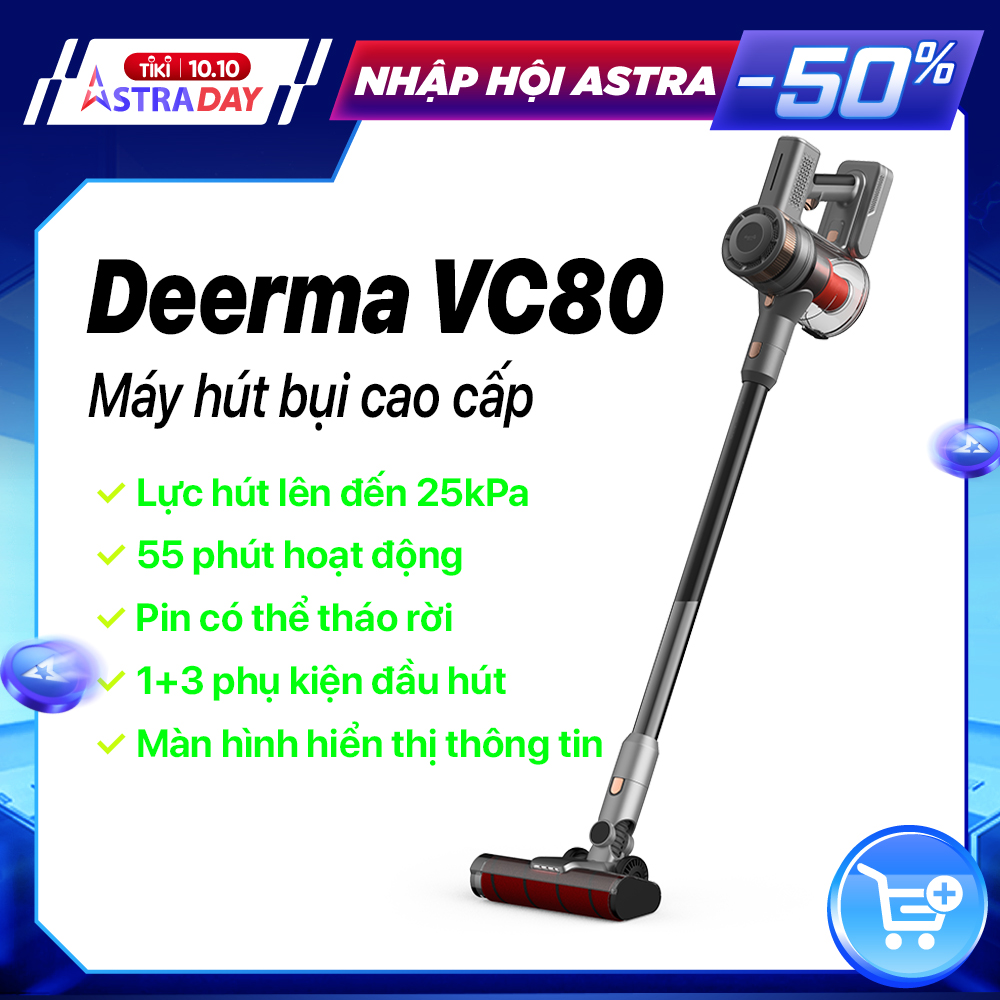 Máy Hút Bụi Cầm Tay Không Dây Cao Cấp Deerma VC80 - Hàng Nhập Khẩu