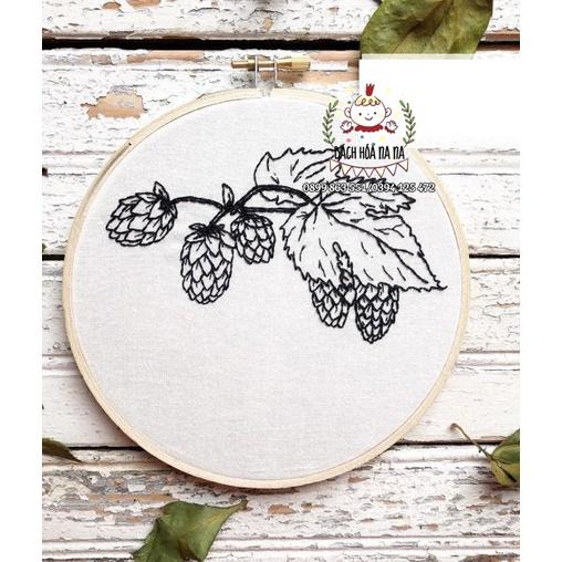 ( siêu đẹp) DIY nguyên liệu thêu tay LÂU ĐÀI CỔ TÍCH/ KIT THÊU HOOP deco home- dành cho tập thêu- nana shop