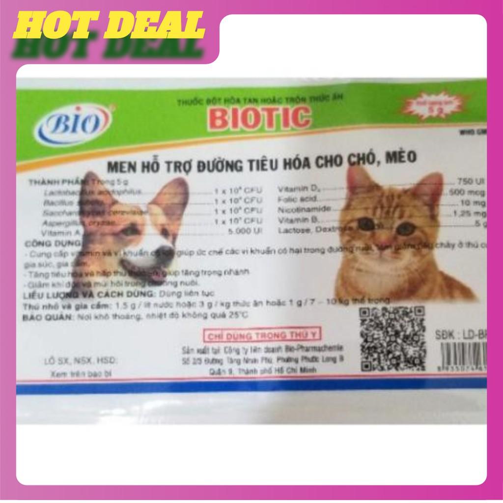 2 gói Men Tiêu hóa cho chó mèo BIOTIC 5 g