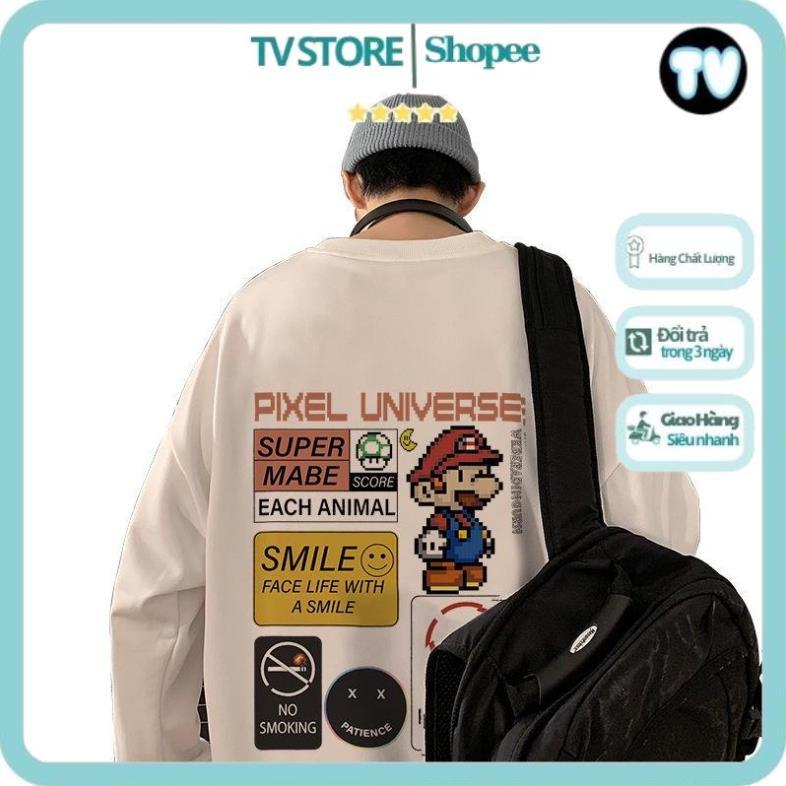 Áo Nỉ Nam TVSTORE Áo Sweater cổ tròn dáng rộng phong cách thời trang hàn quốc cho nam giới