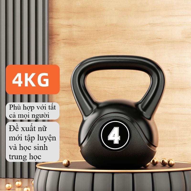 Tạ Bình Vôi 4kg, Tạ Quai Xách Vỏ Nhựa PE Bọc Bê Tông Chống Ồn,Mang đến cho bạn cơ thể khỏe mạnh hơn Dành Cho Nam Nữ