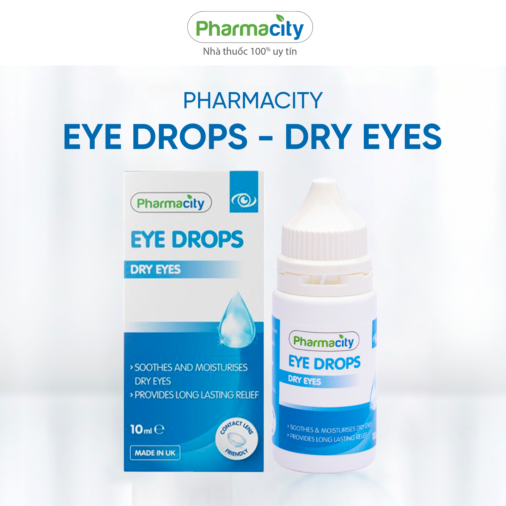 Thuốc Nhỏ Mắt Pharmacity Eye Drops Xuất Xứ Anh Quốc 10Ml - Giữ Ẩm