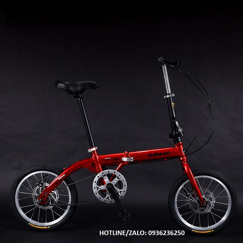 xe đạp gấp gọn khung  thép carbon siêu nhẹ 16inch, xe đạp thể thao dành cho mọi lứa tuổi nhiều tốc độ đạp ( gấp gọn để vừa cốp oto )