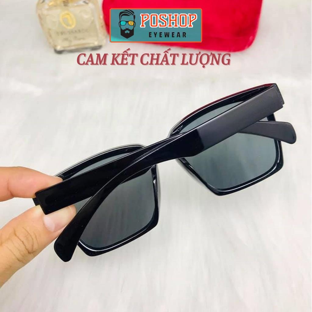 Mắt kính râm cao cấp nam nữ POSHOP chống tia cực tím UV400 thiết kế ôm sát mặt bản to dễ đeo màu sắc thời trang 5006