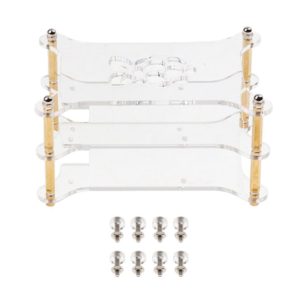 4Set Clear Acrylic Cluster Case 2 Layer Shelf Stack For Raspberry Pi 3/2
