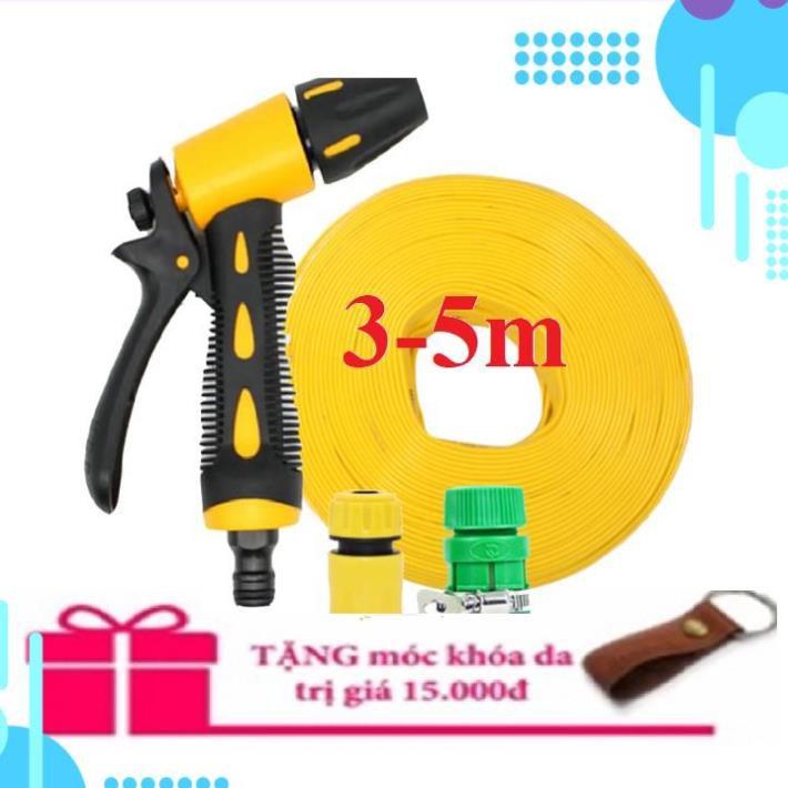 Bộ dây vòi xịt ️bơm nước phun sương️ , tăng áp 3 lần, loại 3m, 5m 206319 cút sập,nối nhựa vàng+ móc khoá