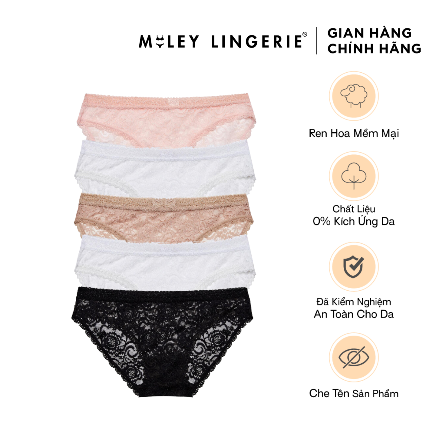 Hộp Quà Combo 5 Quần Lót Nữ Ren Hoa Elegant Miley Lingerie FLS-03