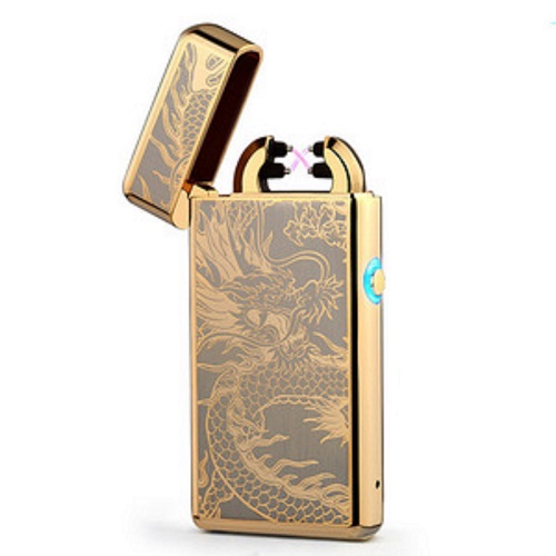 Hột quẹt zippo rồng JL609 2 tia Plasma chéo Cao Cấp