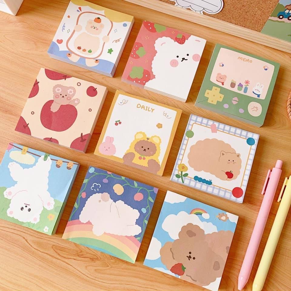 Giấy Ghi Chú Giấy Note xé Gấu Ulzzang ngẫu nhiên