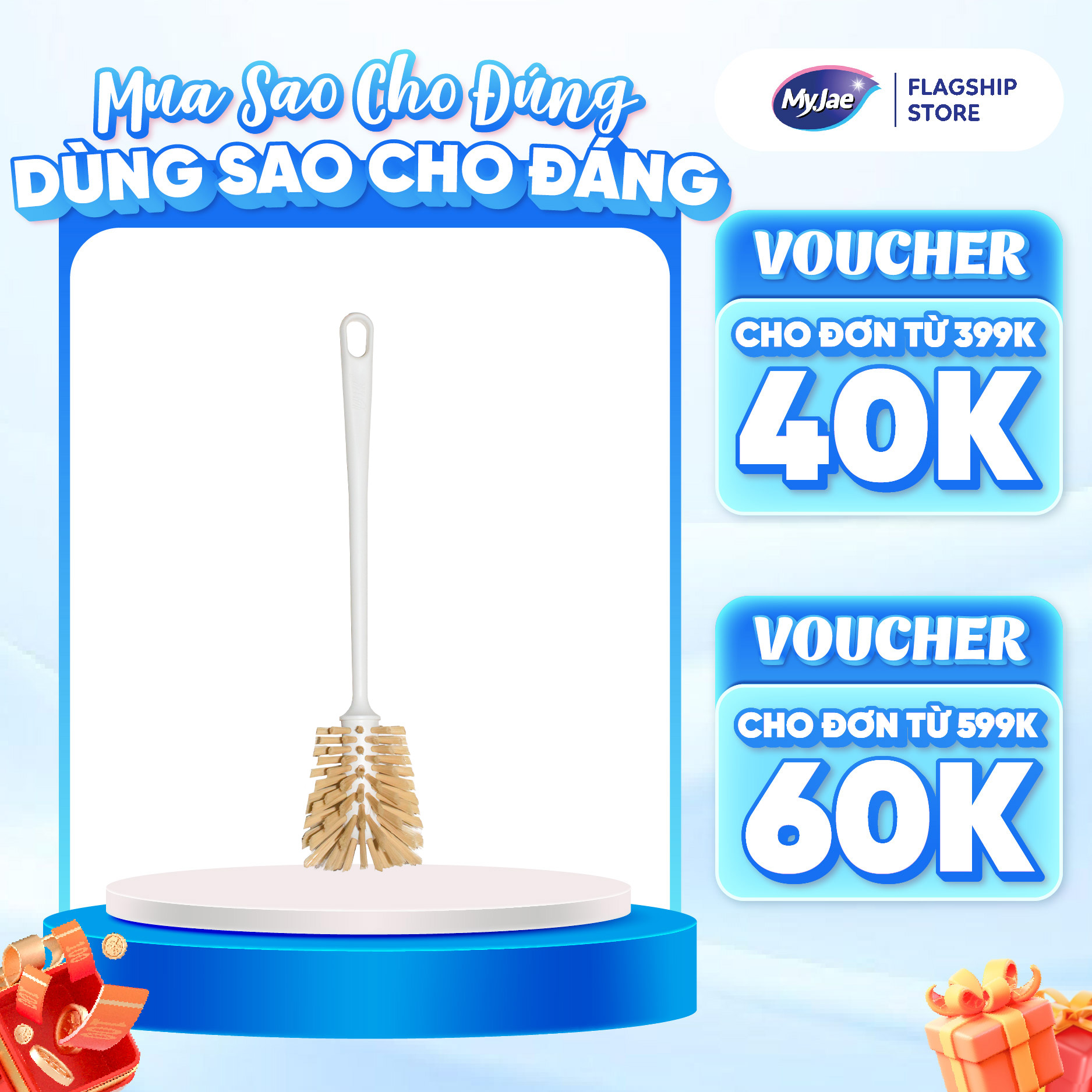 Cây rửa ly kháng khuẩn đầu chải mền mại MyJae