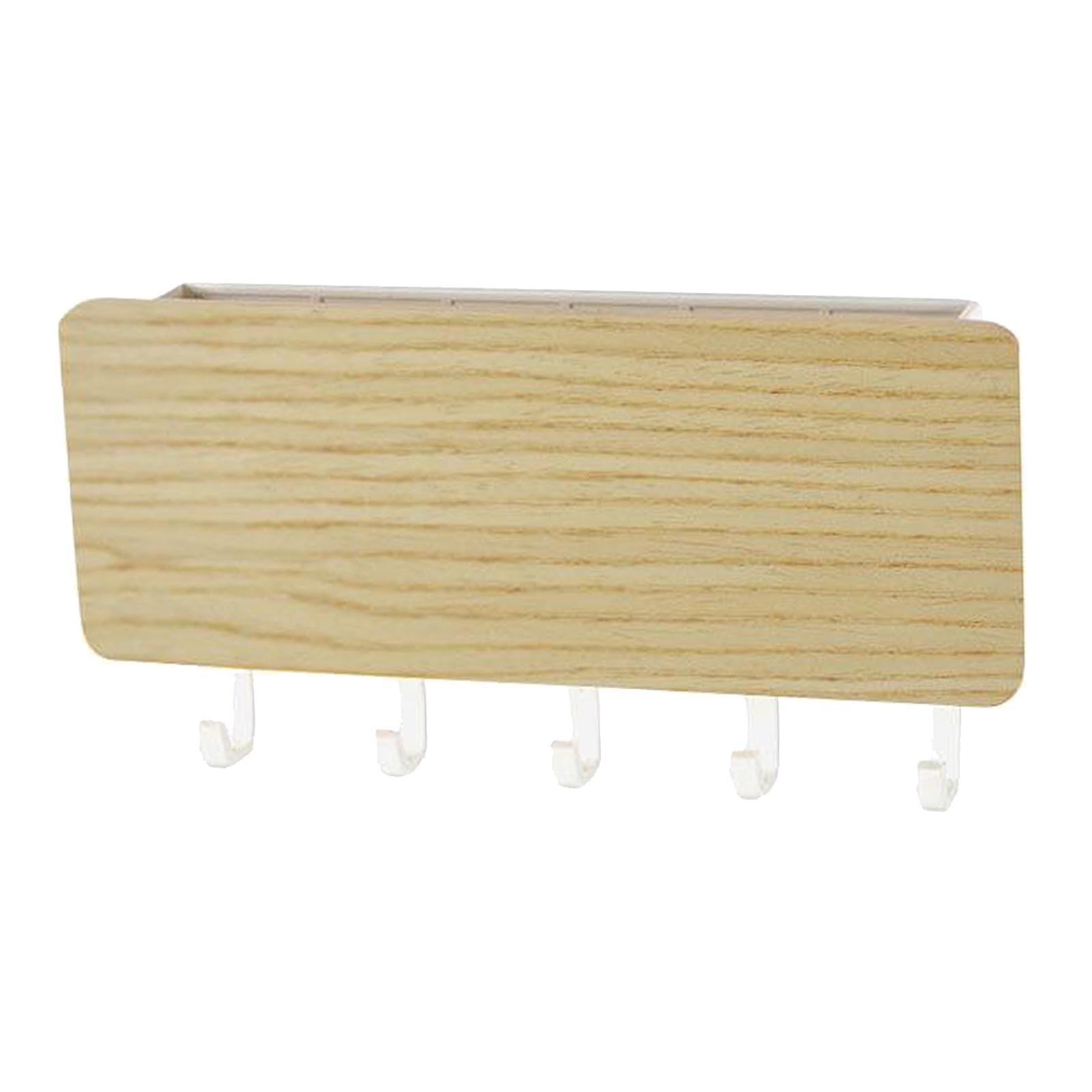Key Holder Letter Storage Door Rack Organizer Wall Hanger Hooks Dark Wood