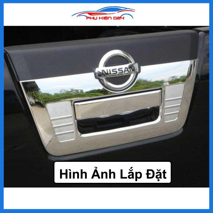 Ốp tay mở cốp Navara 2015-2016-2017-2018-2019-2020-2021 ha màu đen mạ crom trang trí xe chống va đập hiệu quả