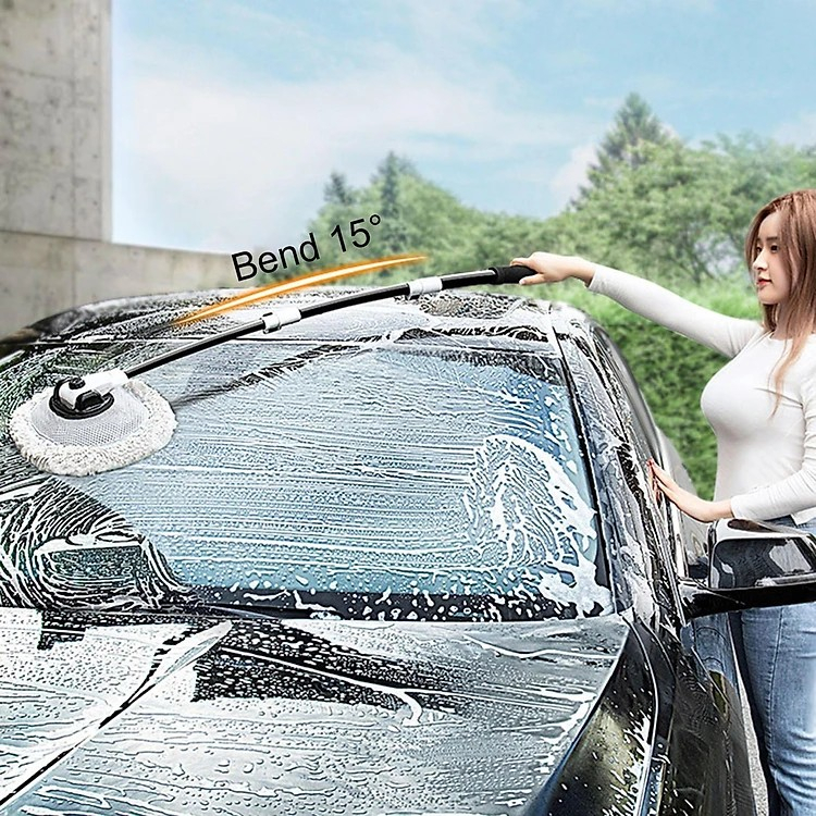 Chổi Vệ Sinh Rửa Xe Ô Tô - Cây Lau Nhà Đặc Biệt Dạng Ống Lồng Ba Phần | Dụng Cụ Rửa Xe Làm Sạch Bằng Sợi Chenille