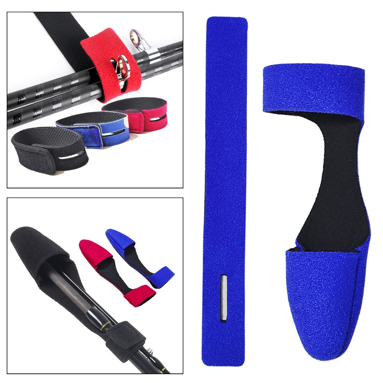 2x Fishing Rod Tip Cover and Tie Sleeve Neoprene Fishing Pole Tip Protection