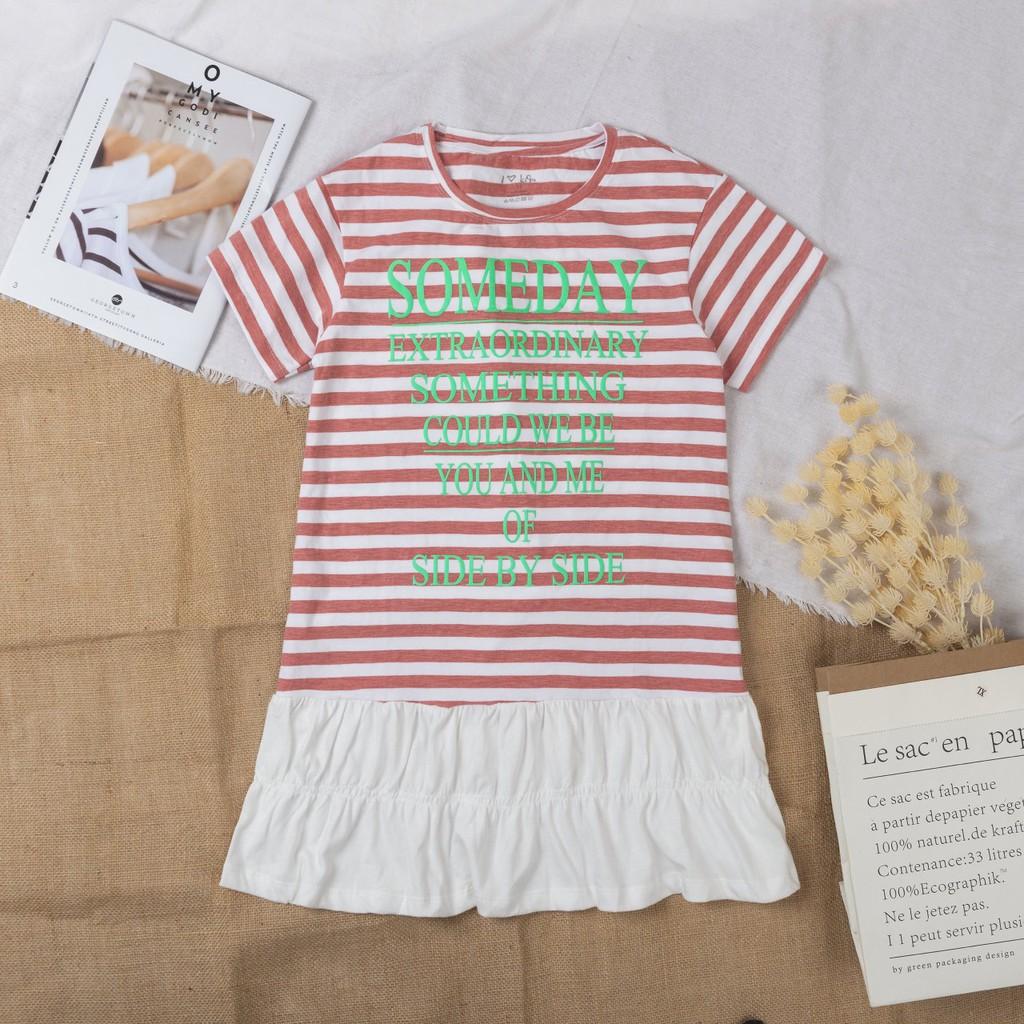 Vay kẻ nhún bé gái size 10-16