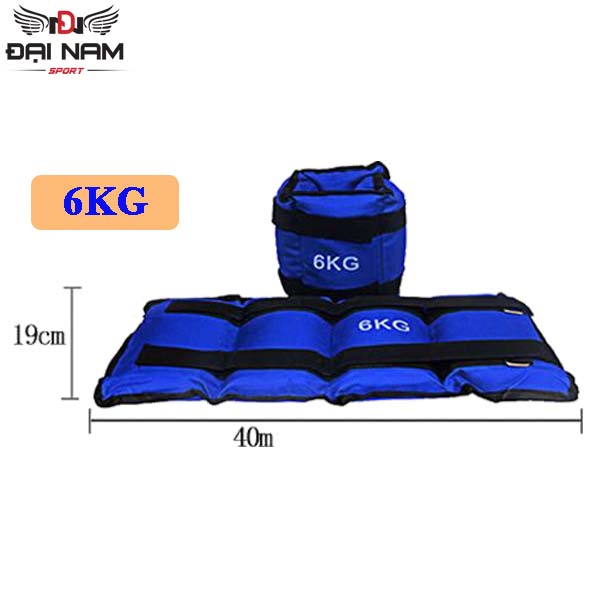 Bộ 2 Băng Tạ Cát 6kg Đeo Chân Tay Hỗ Trợ Tập Luyện Thể Thao,Chạy Bộ Cao Cấp Đại Nam Sport