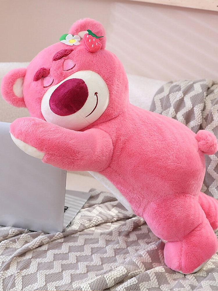 Gấu Bông Lotso Huggin Bear Lông Xù Tai Dâu Nằm