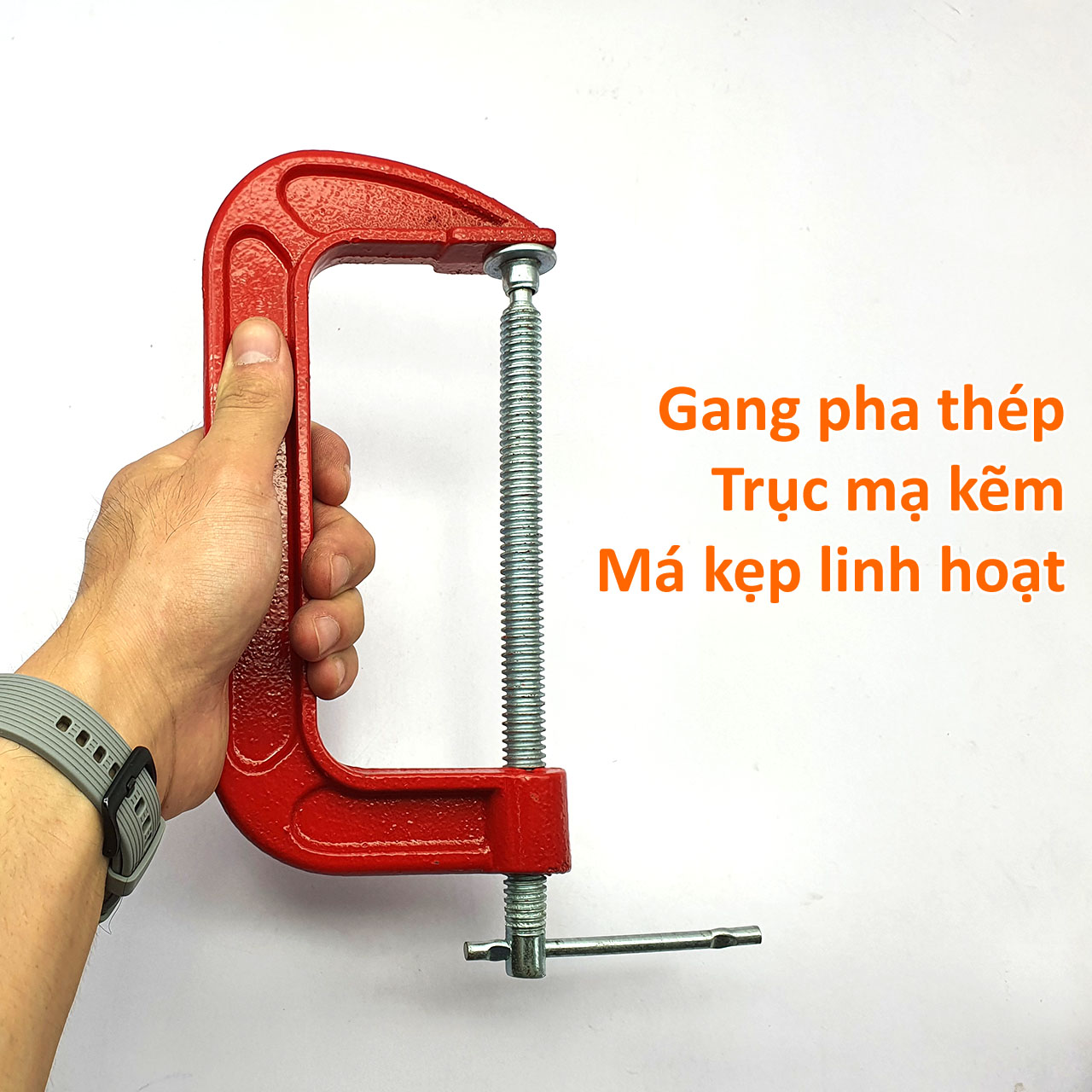 Vam gang chữ C màu đỏ 6 inch