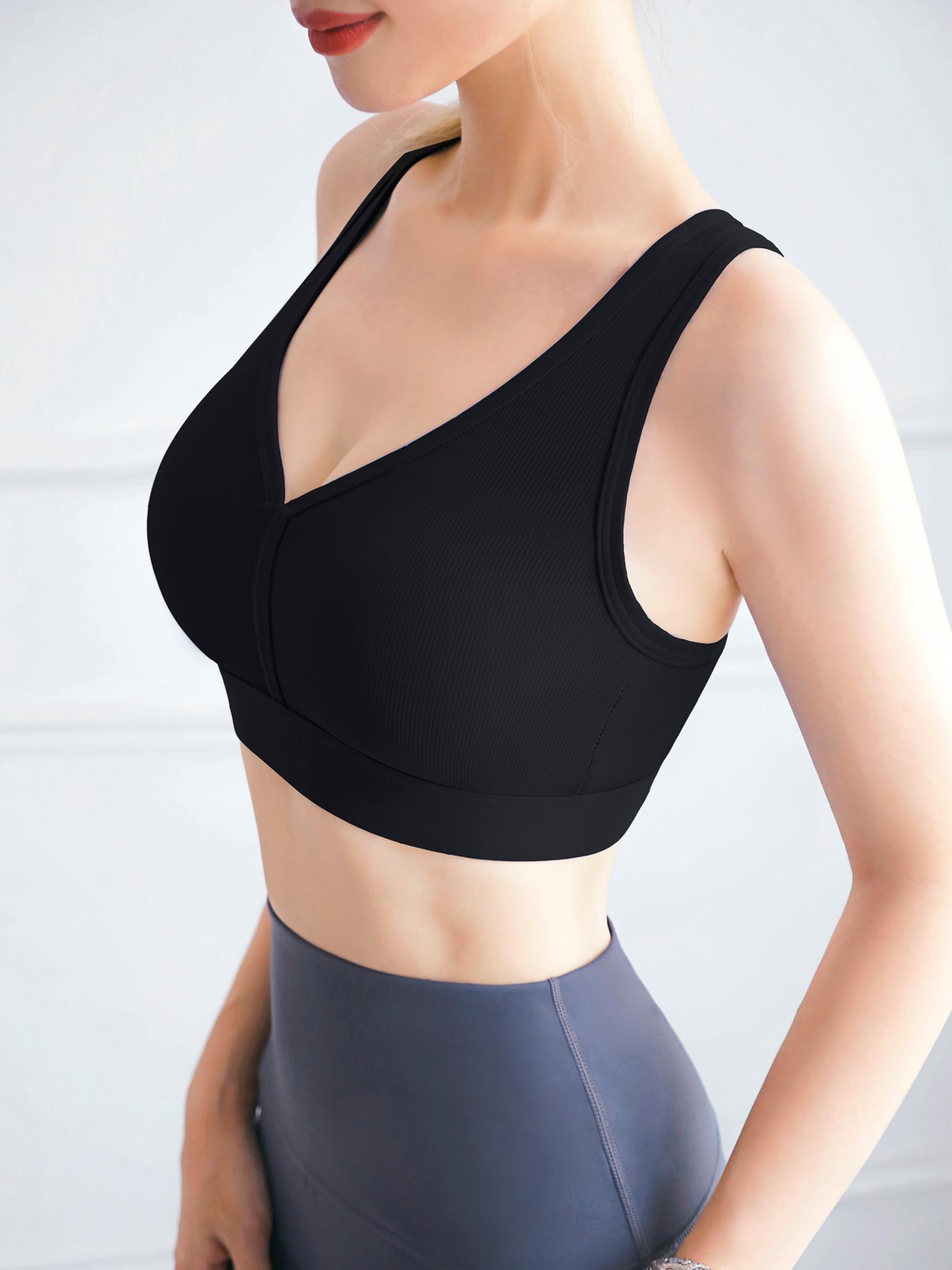 Phụ nữ Yoga Áo ngực Thể thao Gân V Cổ tập luyện Chạy bộ Dây miễn phí Áo vest thông thường