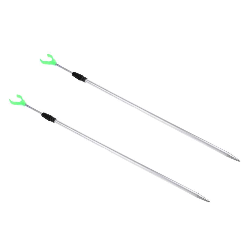2pcs Telescopic Fishing Rod Rest Fishing Rod Stand Bracket Ground Holder Fishing Rod Rack Ground Insert