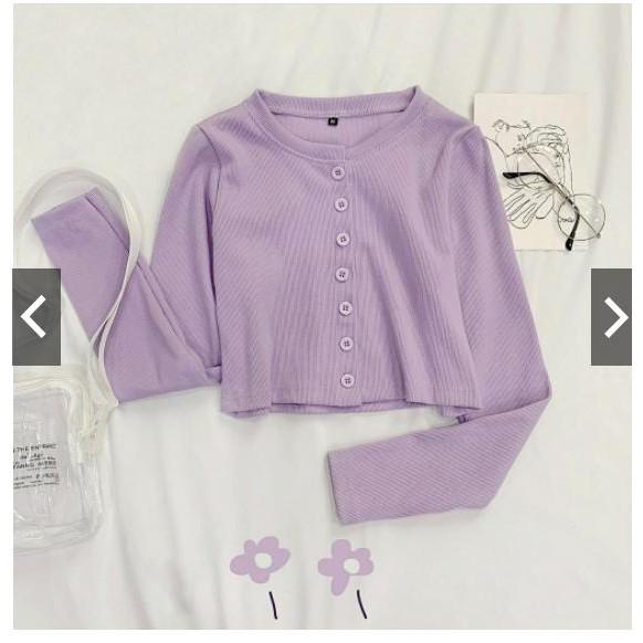 ÁO THUN TAY DÀI FOM CROPTOP BODY KÈM NÚT