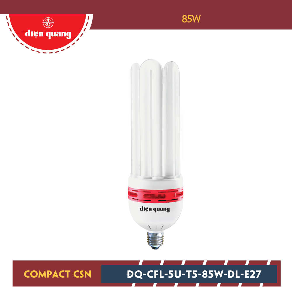BÓNG ĐÈN COMPACT ĐIỆN QUANG ĐQ-CFL-5U-T5-85W-DL-E27