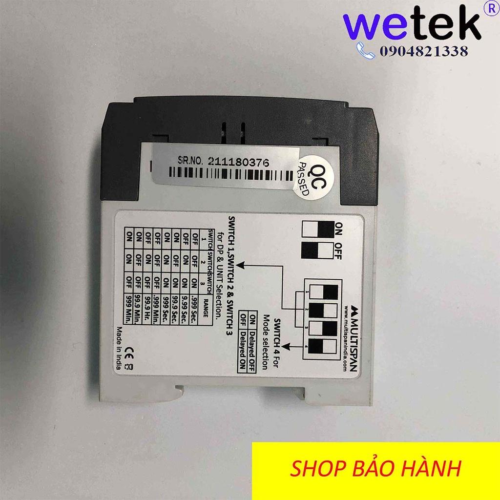 Rơ le Multispan DIN-63, timer hẹn giờ on off delay, màn LED, dải siêu rộng 0.999s tới 999h, siêu chính xác, bền bỉ, BH