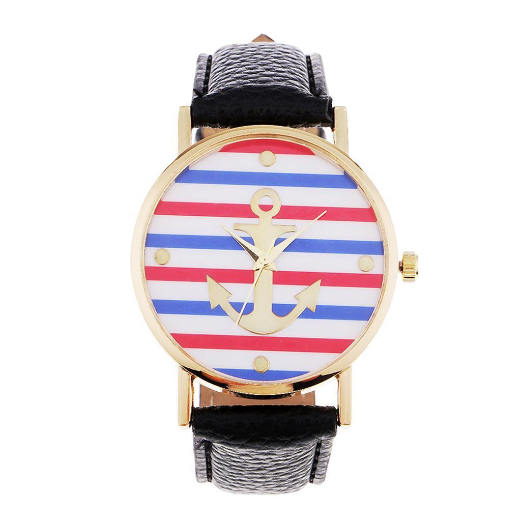 Men's Luxury Sport Watches Men's Quartz Wrist Watch Navy Style Leather Watch