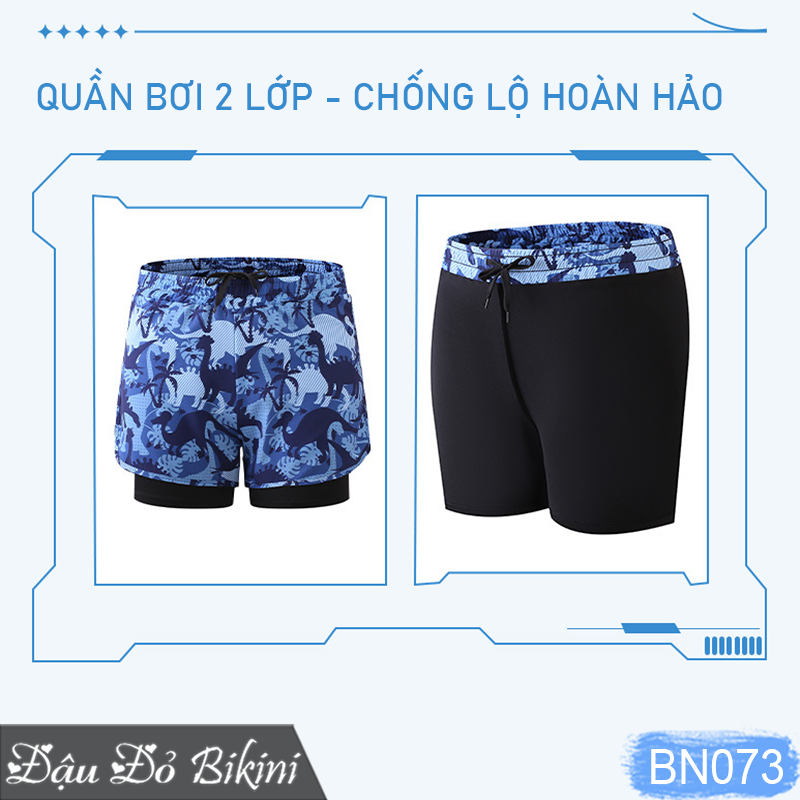 Quần Bơi Nam 2 Lớp Thời Trang, Thiết Kế Thông Minh Chống Chống Lộ, Chất Vải Co Giãn Nhanh Khô, Phong Cách Đi Biển, Tập Gym Cực Chất, Đa Dạng Họa Tiết | BN073