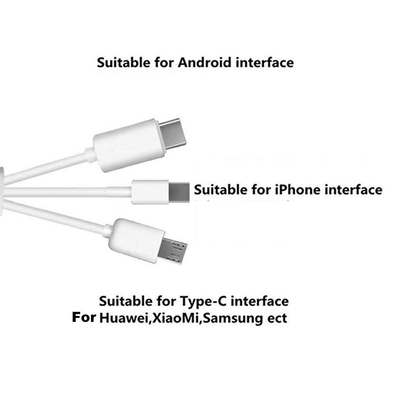 Bộ sạc xe hơi nhanh 3 trong 1 Bộ chia bộ sạc USB cho iPhone Micro USB điện thoại Android Type C