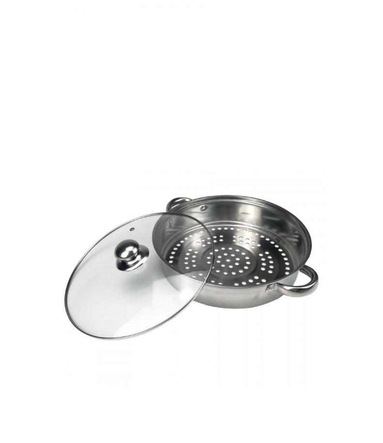 Xửng Hấp 2 Tầng Inox 304 Vouller Dùng Cho Bếp Ga, Bếp Từ (33Cm) - Hàng Chính Hãng