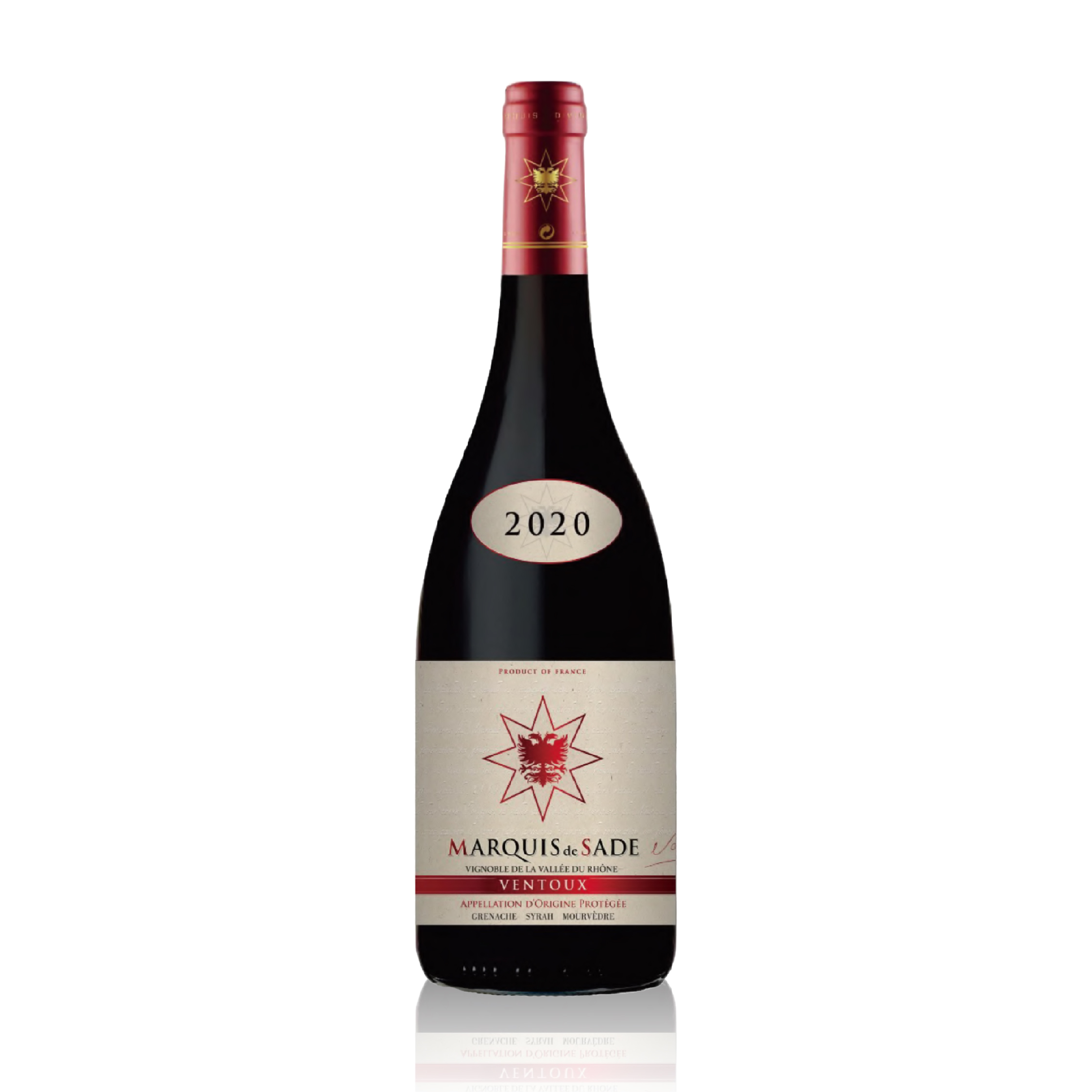 Rượu Vang Marquis De Sade Ventoux Appellation D'Origine Protégée 2020 - Nồng Độ 15.5%. [Không hộp]