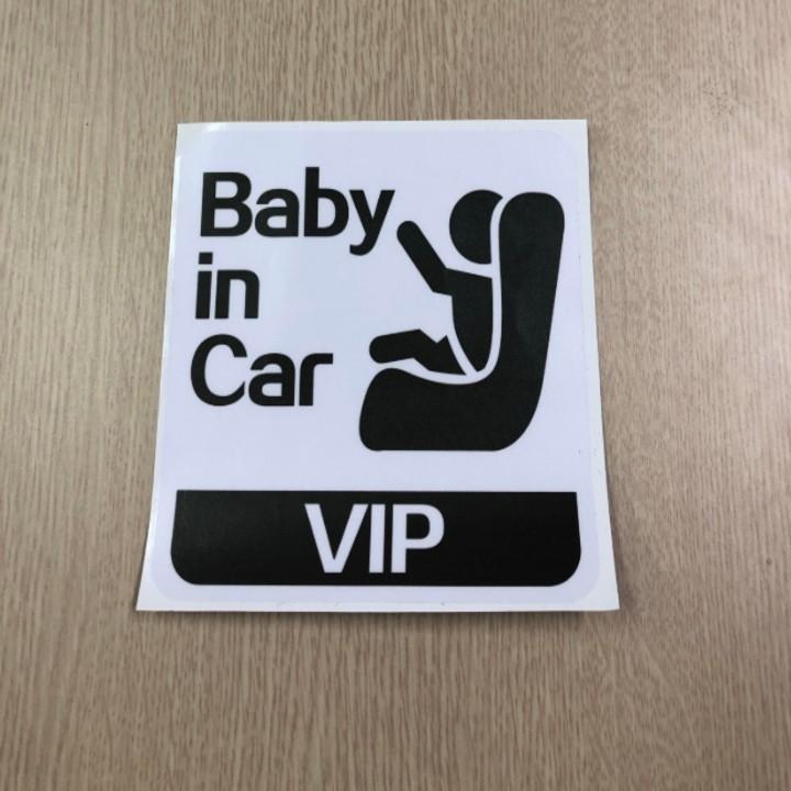 Sản phẩm Tem Decal baby in the car dán đuôi xe/ Mã sản phẩm H40312