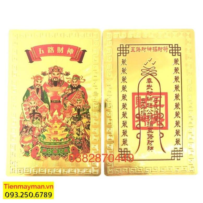 Kim Bài Ngũ Lộ Thần Tài Vàng Tài Lộc May Mắn