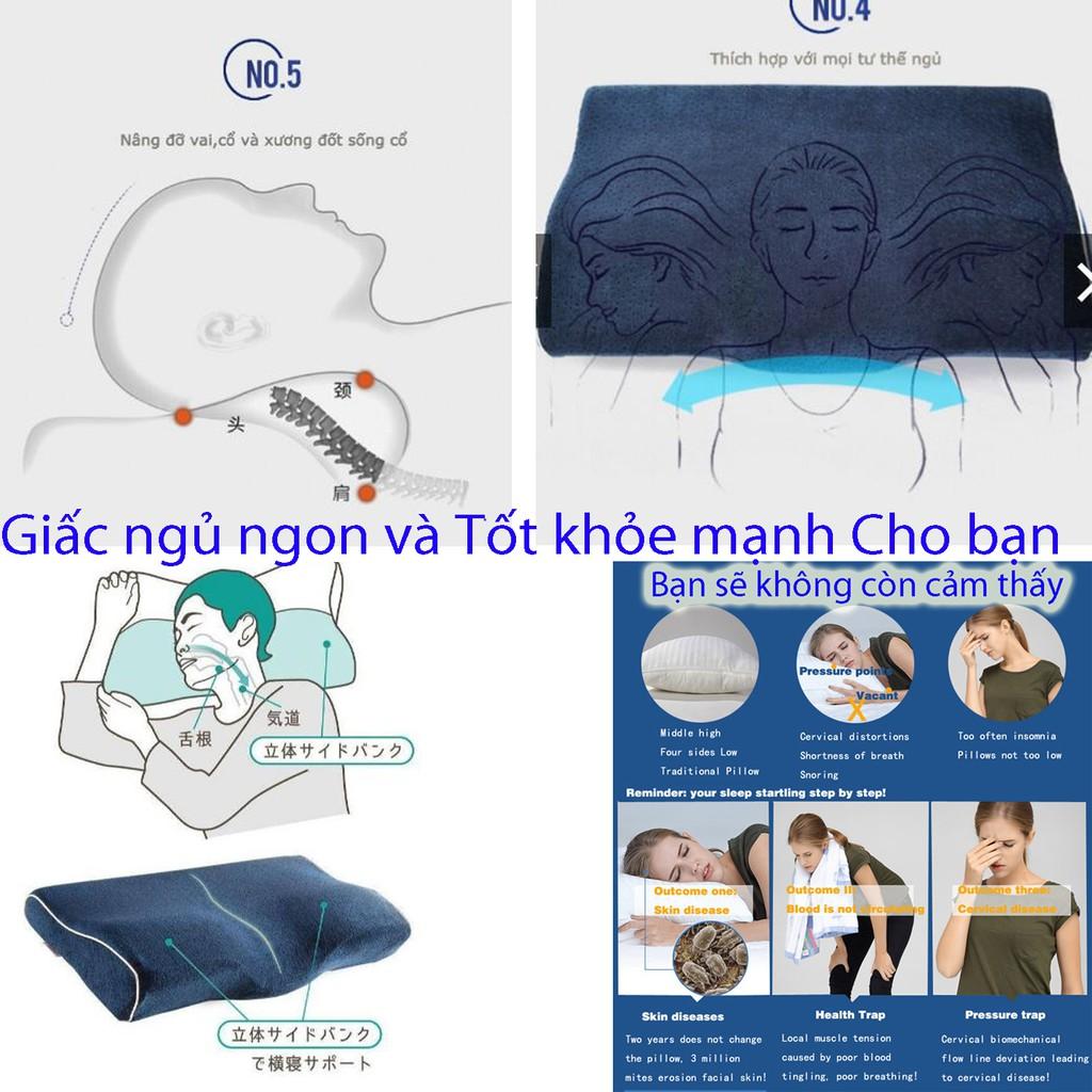 Gối ngủ nhanh nhật bản cao su non đa năng chuyên chữa chị đau mỏi vai gáy thoát vị đốt đốt sống cổ, ngủ không ngon